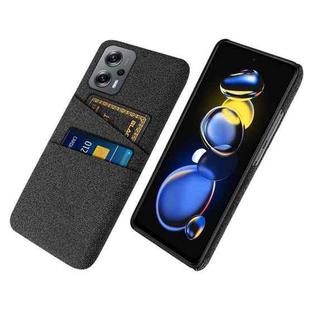 For Xiaomi Redmi Note 11T Pro+ Cloth Texture Card Slot PC+Nylon Phone Case(Black)