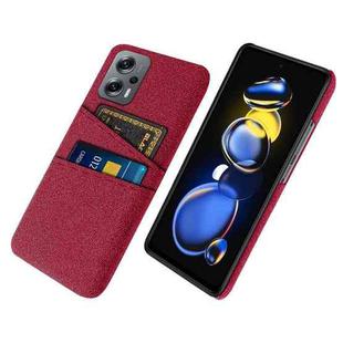 For Xiaomi Redmi Note 11T Pro+ Cloth Texture Card Slot PC+Nylon Phone Case(Red)