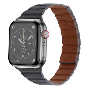 Strong Magnetic Leather Watch Band For Apple Watch Series 8&7 41mm / SE 2&6&SE&5&4 40mm / 3&2&1 38mm(Grey)