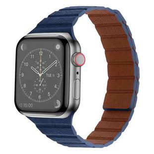 Strong Magnetic Leather Watch Band For Apple Watch Series 8&7 41mm / SE 2&6&SE&5&4 40mm / 3&2&1 38mm(Midnight)