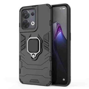 For OPPO Reno8 Shockproof PC + TPU Protective Phone Case with Magnetic Ring Holder(Black)