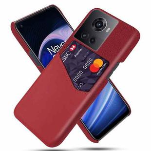 For OnePlus Ace Racing Cloth Texture Card Slot PC + PU Phone Case(Red)