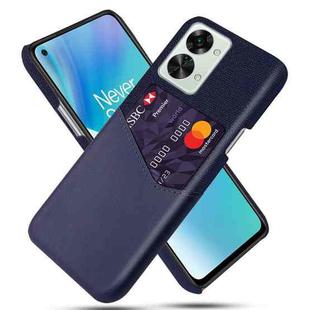 For OnePlus Nord 2T 5G Cloth Texture Card Slot PC + PU Phone Case(Blue)