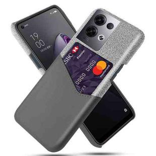 For OPPO Reno8 Pro+ Cloth Texture Card Slot PC + PU Phone Case(Grey)