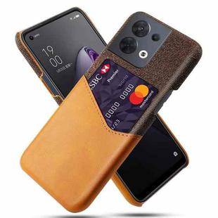 For OPPO Reno8 Cloth Texture Card Slot PC + PU Phone Case(Orange)