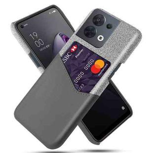 For OPPO Reno8 Cloth Texture Card Slot PC + PU Phone Case(Grey)