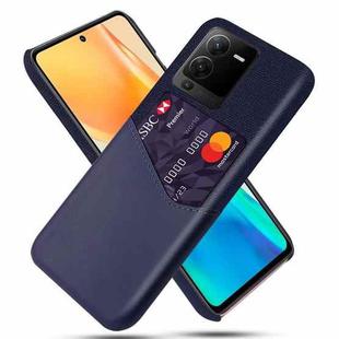For vivo S15 Pro Cloth Texture Card Slot PC + PU Phone Case(Blue)