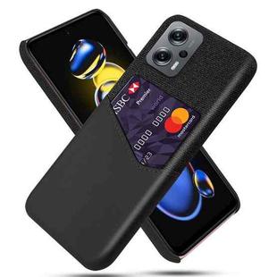 For Xiaomi Redmi Note 11T Pro+ Cloth Texture Card Slot PC + PU Phone Case(Black)