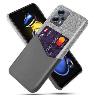 For Xiaomi Redmi Note 11T Pro+ Cloth Texture Card Slot PC + PU Phone Case(Grey)