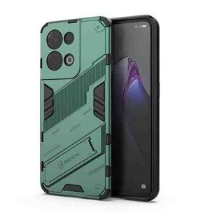 For OPPO Reno8 Punk Armor 2 in 1 PC + TPU Shockproof Phone Case with Invisible Holder(Green)