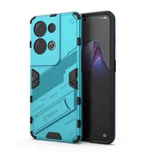 For OPPO Reno8 Pro+ Punk Armor 2 in 1 PC + TPU Shockproof Phone Case with Invisible Holder(Blue)