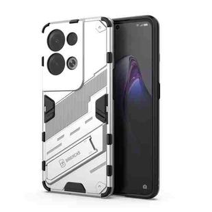 For OPPO Reno8 Pro+ Punk Armor 2 in 1 PC + TPU Shockproof Phone Case with Invisible Holder(White)