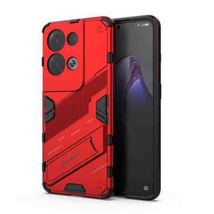 For OPPO Reno8 Pro+ Punk Armor 2 in 1 PC + TPU Shockproof Phone Case with Invisible Holder(Red)