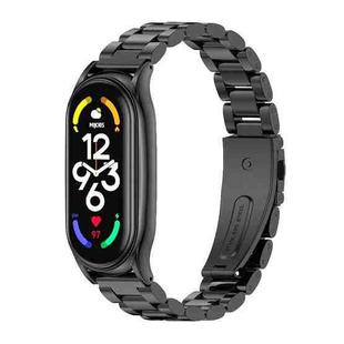 For Xiaomi Mi Band 7 / 7 NFC MIJOBS Three-Bead Metal Plus Stainless Steel Watch Band(Black)