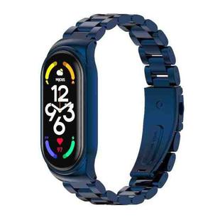 For Xiaomi Mi Band 7 / 7 NFC MIJOBS CS Three-Bead Metal Stainless Steel Watch Band(Blue)