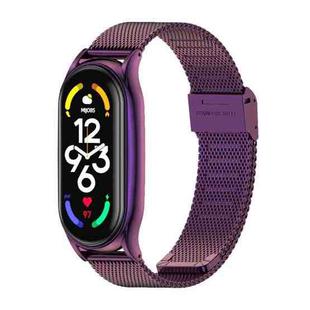 For Xiaomi Mi Band 7 / 7 NFC MIJOBS Milan Buckle Plus Stainless Steel Watch Band(Purple)