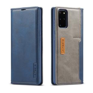 For Galaxy S20 LC.IMEEKE LC-001 Series PU + TPU Color Matching Frosted Horizontal Flip Leather Case with Holder & Card Slot(Blue)