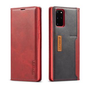 For Galaxy S20+ LC.IMEEKE LC-001 Series PU + TPU Color Matching Frosted Horizontal Flip Leather Case with Holder & Card Slot(Red)