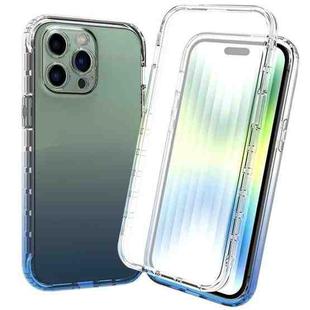 For iPhone 14 Pro Full Body Shockproof Clear Gradient Phone Case (Blue)