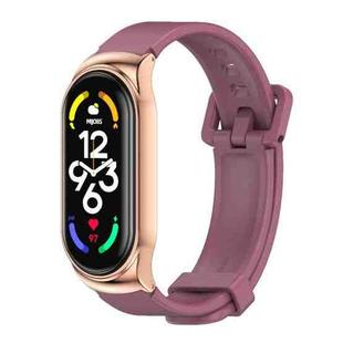 For Xiaomi Mi Band 7 / 7 NFC MIJOBS CS Metal Case + Silicone Watch Band(Wine Rose Gold)