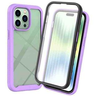 For iPhone 14 Pro Starry Sky Full Body Hybrid Shockproof Phone Case (Purple)