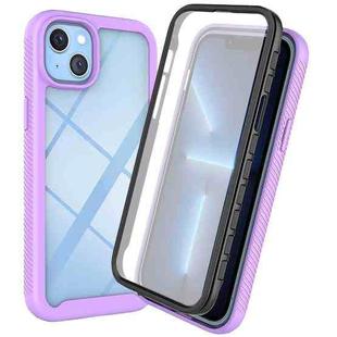 For iPhone 14 Plus Starry Sky Full Body Hybrid Shockproof Phone Case  (Purple)