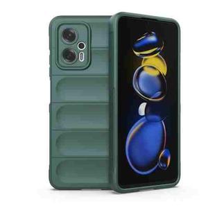 For Xiaomi Redmi Note 11T Pro Magic Shield TPU + Flannel Phone Case(Green)