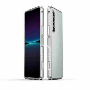 For Sony Xperia 1 IV Aurora Series Lens Protector + Metal Frame Protective Phone Case(Silver)