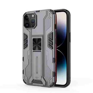 For iPhone 14 Pro Supersonic PC + TPU Holder Phone Case (Grey)