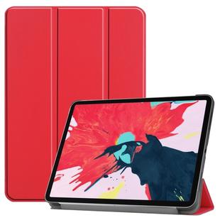 For iPad Pro 11 inch 2020 Custer Texture Smart PU Leather Tablet Case with Sleep / Wake-up Function & 3-Fold Holder(Scarlet)