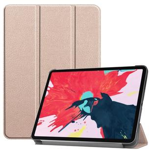 For iPad Pro 11 inch 2020 Custer Texture Smart PU Leather Tablet Case with Sleep / Wake-up Function & 3-Fold Holder(Golden)