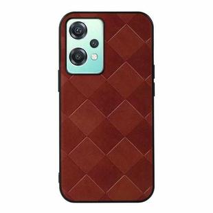 For OnePlus Nord CE 2 Lite 5G Weave Plaid PU Phone Case(Brown)