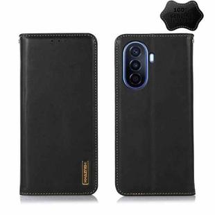 For Huawei Enjoy 50 CN / nova Y70 Plus / Y70 4G CN KHAZNEH Nappa Top Layer Cowhide Leather Phone Case(Black)