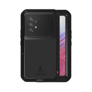 For Samsung Galaxy A53 LOVE MEI Metal Shockproof Waterproof Dustproof Protective Phone Case with Glass(Black)