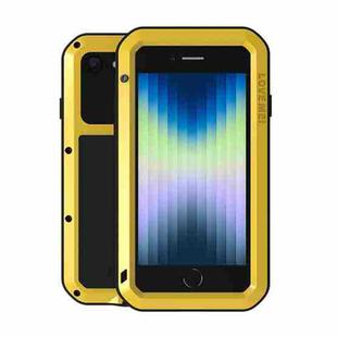 For iPhone SE 2022 / SE 2020 / 8 / 7 LOVE MEI Metal Shockproof Life Waterproof Dustproof Protective Phone Case with Glass(Yellow)