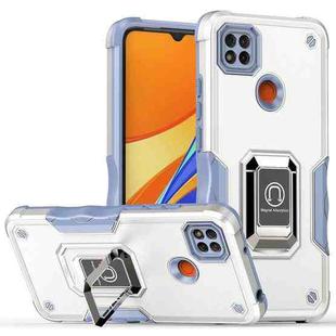 For Xiaomi Redmi 9C Ring Holder Non-slip Shockproof Armor Phone Case(White)