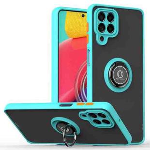 For Samsung Galaxy M53 Q Shadow 1 Series TPU + PC Phone Case with Ring(Sky Blue)