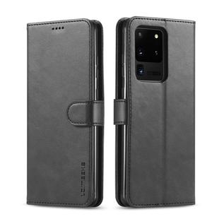 For Galaxy S20 Ultra LC.IMEEKE Calf Texture Horizontal Flip Leather Case, with Holder & Card Slots & Wallet & Photo Frame(Black)