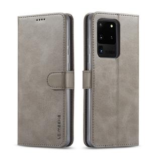 For Galaxy S20 Ultra LC.IMEEKE Calf Texture Horizontal Flip Leather Case, with Holder & Card Slots & Wallet & Photo Frame(Grey)