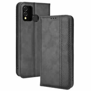 For BLU J9L Magnetic Buckle Retro Crazy Horse Leather Phone Case(Black)
