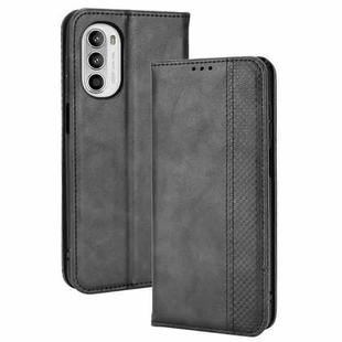 For Motorola Moto G71s/G82 5G/G52 4G Magnetic Buckle Retro Crazy Horse Leather Phone Case(Black)
