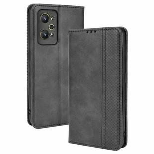 For OPPO Realme GT Neo 3T/GT Neo2/GT2 Magnetic Buckle Retro Crazy Horse Leather Phone Case(Black)