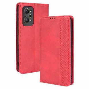 For OPPO Realme GT Neo 3T/GT Neo2/GT2 Magnetic Buckle Retro Crazy Horse Leather Phone Case(Red)