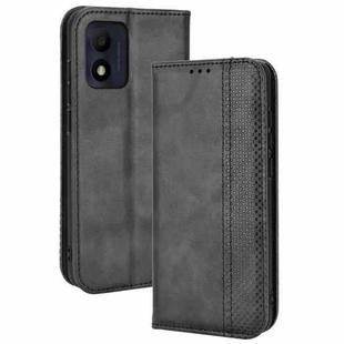 For TCL 303 / Alcatel 1B 2022 Magnetic Buckle Retro Crazy Horse Leather Phone Case(Black)