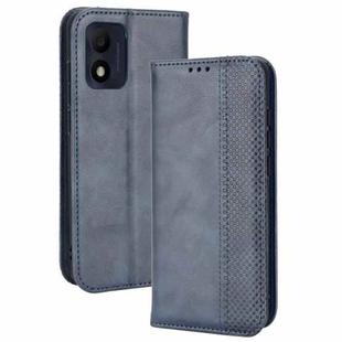 For TCL 303 / Alcatel 1B 2022 Magnetic Buckle Retro Crazy Horse Leather Phone Case(Blue)