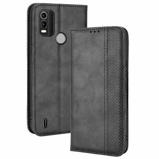 For Nokia C21 Plus Magnetic Buckle Retro Crazy Horse Leather Phone Case(Black)