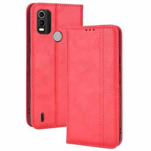 For Nokia C21 Plus Magnetic Buckle Retro Crazy Horse Leather Phone Case(Red)