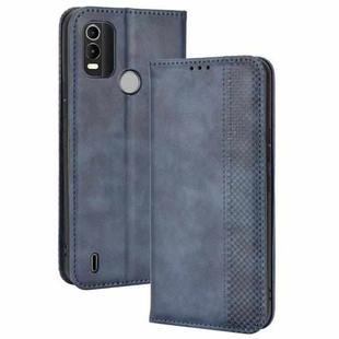 For Nokia C21 Plus Magnetic Buckle Retro Crazy Horse Leather Phone Case(Blue)