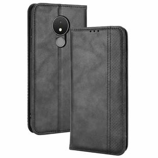 For Nokia C21 Magnetic Buckle Retro Crazy Horse Leather Phone Case(Black)