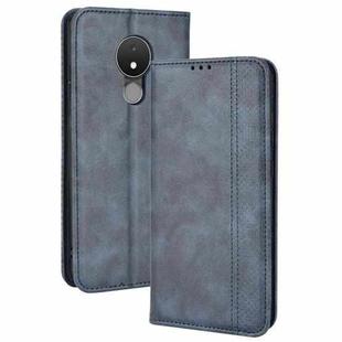 For Nokia C21 Magnetic Buckle Retro Crazy Horse Leather Phone Case(Blue)